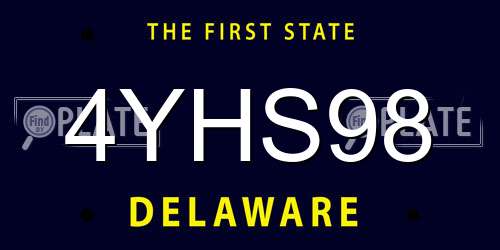 4YHS98 Delaware License Plate