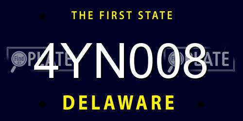 4YN008 Delaware License Plate