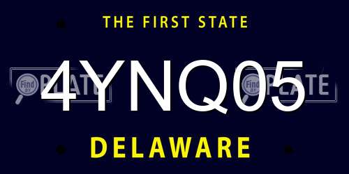 4YNQ05 Delaware License Plate
