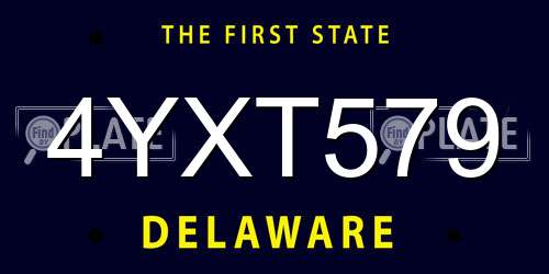 4YXT579 Delaware License Plate