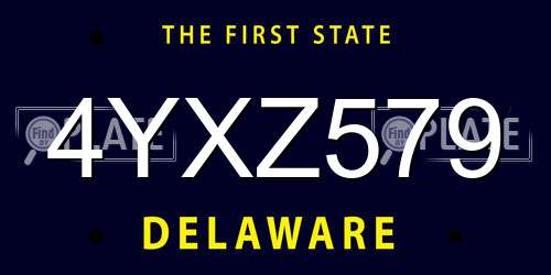 4YXZ579 Delaware License Plate