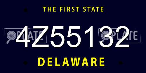 4Z55132 Delaware License Plate