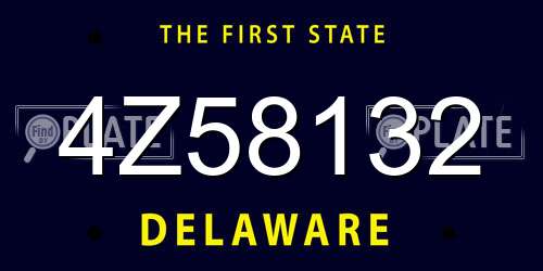 4Z58132 Delaware License Plate