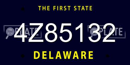 4Z85132 Delaware License Plate