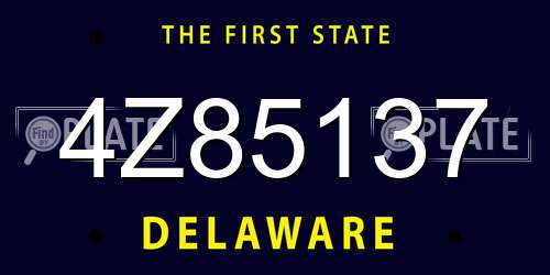 4Z85137 Delaware License Plate