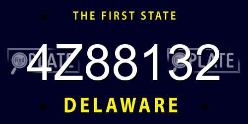 4Z88132 Delaware License Plate