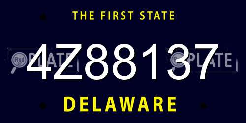 4Z88137 Delaware License Plate