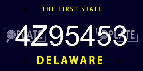 4Z95453 Delaware License Plate