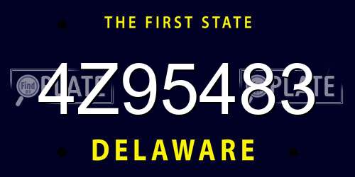 4Z95483 Delaware License Plate