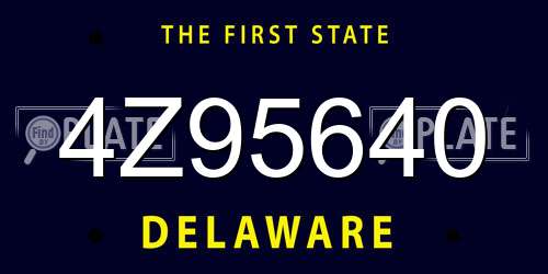 4Z95640 Delaware License Plate