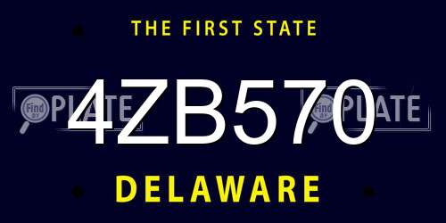 4ZB570 Delaware License Plate