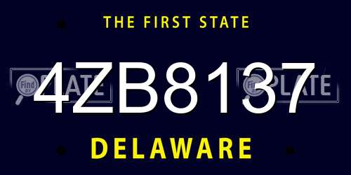 4ZB8137 Delaware License Plate