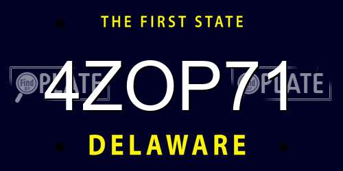 4ZOP71 Delaware License Plate