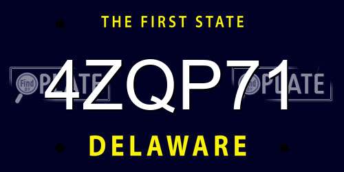 4ZQP71 Delaware License Plate