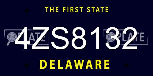 4ZS8132 Delaware License Plate