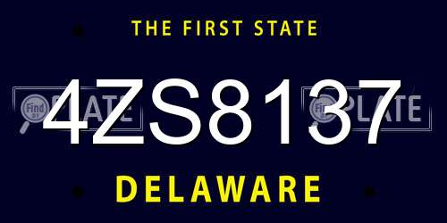 4ZS8137 Delaware License Plate