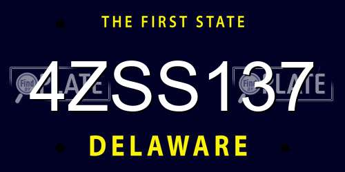 4ZSS137 Delaware License Plate