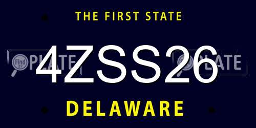 4ZSS26 Delaware License Plate