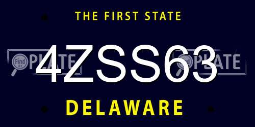 4ZSS63 Delaware License Plate