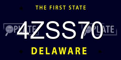 4ZSS70 Delaware License Plate
