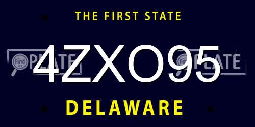 4ZXO95 Delaware License Plate