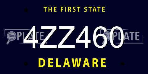 4ZZ460 Delaware License Plate