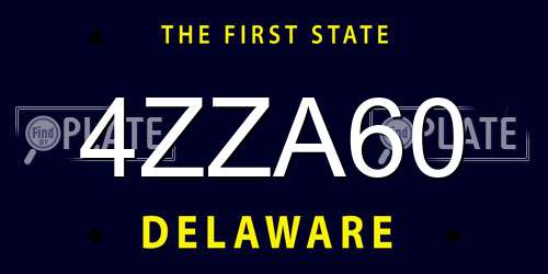 4ZZA60 Delaware License Plate