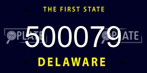 500079 Delaware License Plate