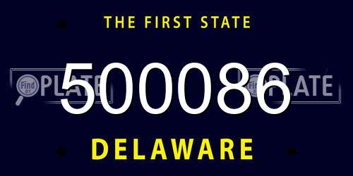 500086 Delaware License Plate
