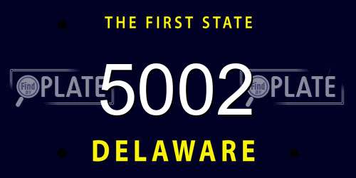 5002 Delaware License Plate