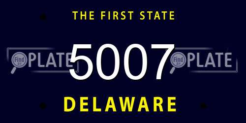 5007 Delaware License Plate