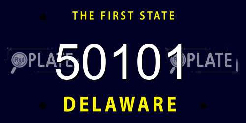 50101 Delaware License Plate