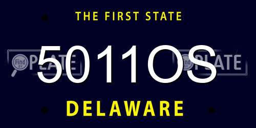 5011OS Delaware License Plate