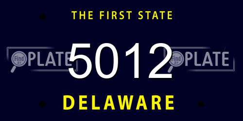 5012 Delaware License Plate