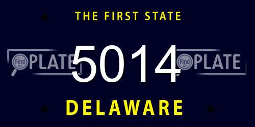 5014 Delaware License Plate