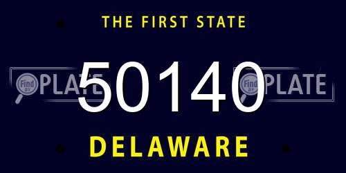 50140 Delaware License Plate