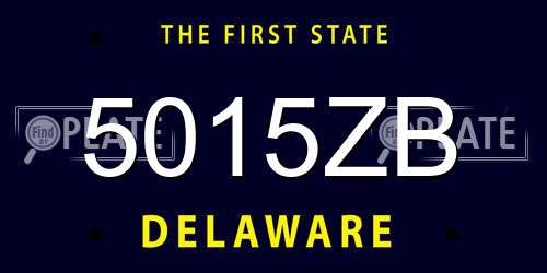 5015ZB Delaware License Plate