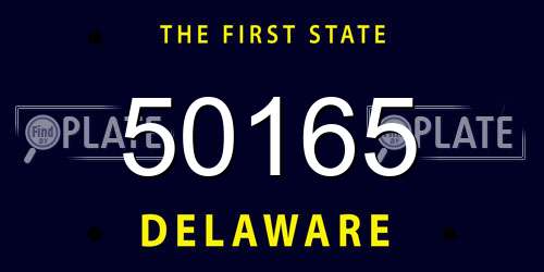 50165 Delaware License Plate