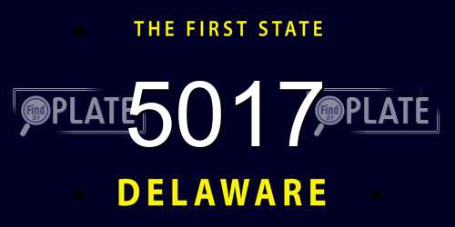 5017 Delaware License Plate
