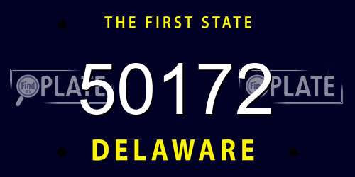 50172 Delaware License Plate