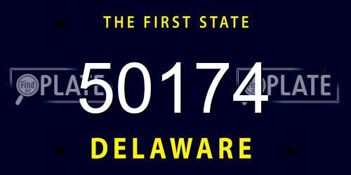 50174 Delaware License Plate