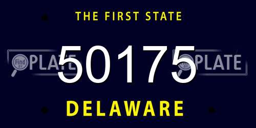 50175 Delaware License Plate