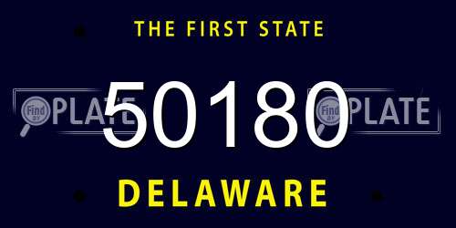50180 Delaware License Plate