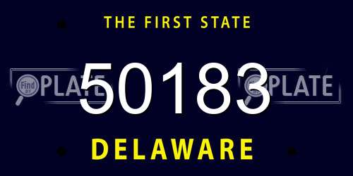 50183 Delaware License Plate