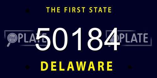 50184 Delaware License Plate