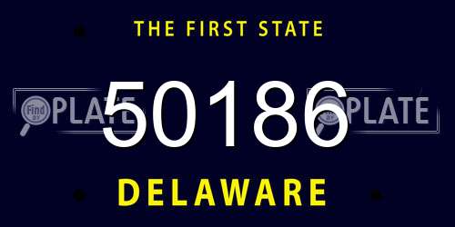 50186 Delaware License Plate