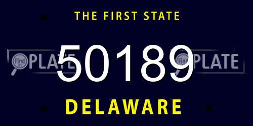 50189 Delaware License Plate