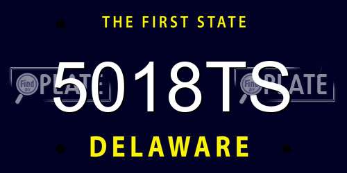 5018TS Delaware License Plate
