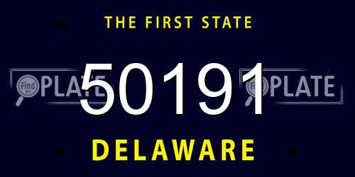 50191 Delaware License Plate