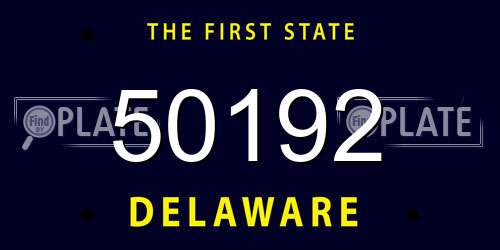 50192 Delaware License Plate